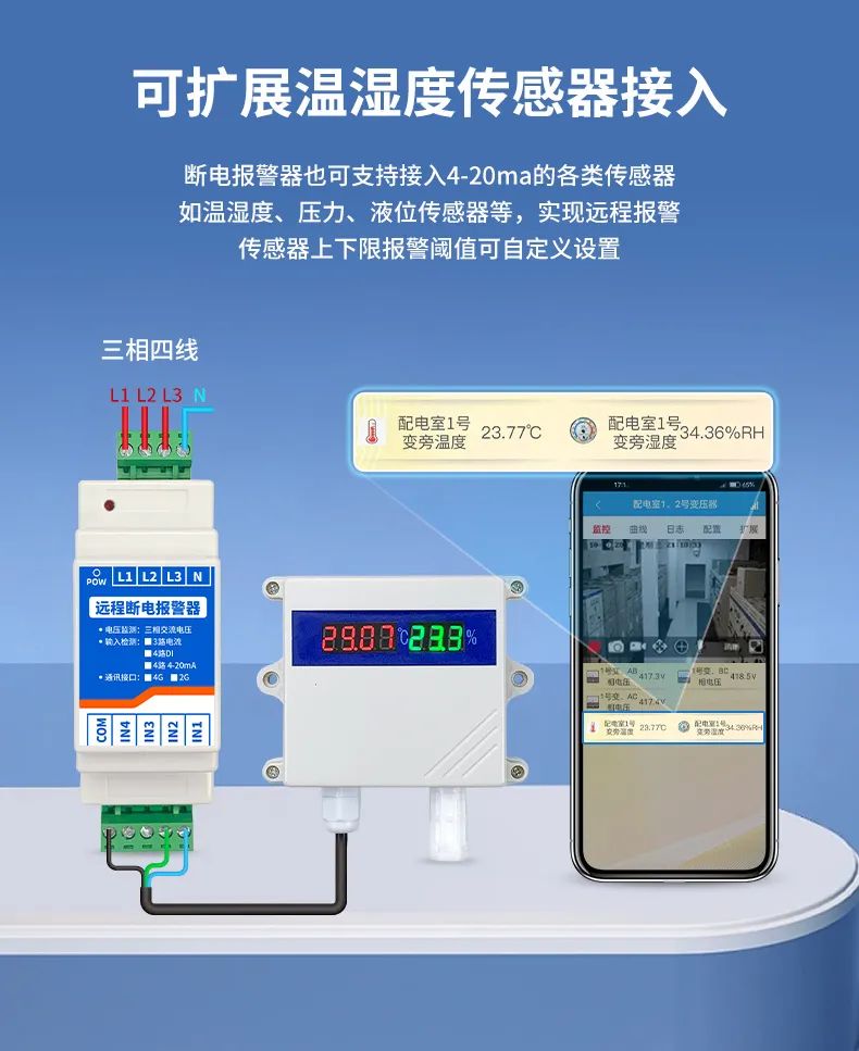远程断电报警器 可以对接4-20mA的设备