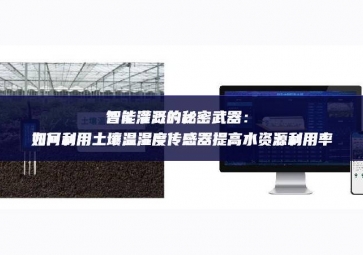 智能灌溉的秘密武器：如何利用土壤温湿度传感器提高水资源利用率