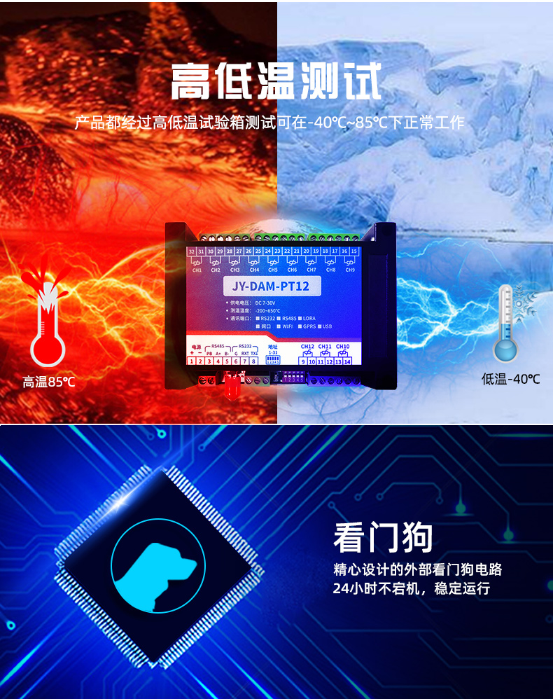 远程测控 DAM-PT12 温度采集？楣δ芴氐